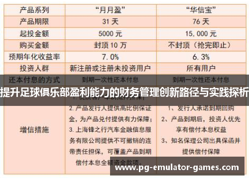 提升足球俱乐部盈利能力的财务管理创新路径与实践探析